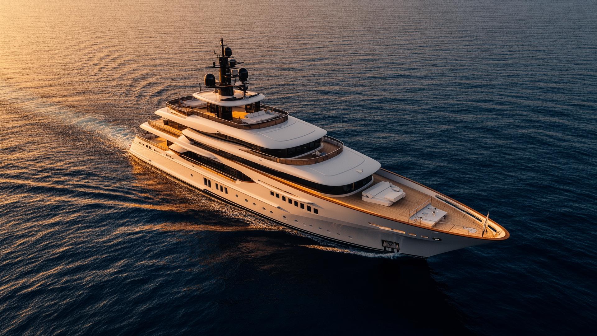 Oceanis 62 superyacht cruising at golden hour