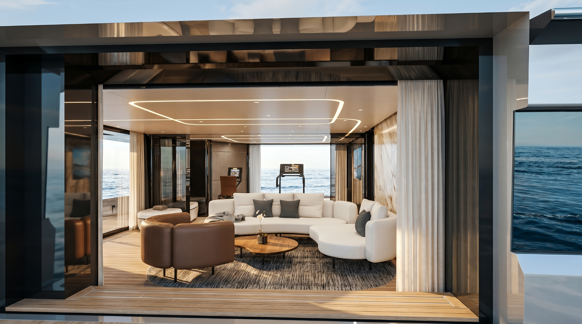 Interior beach club lounge